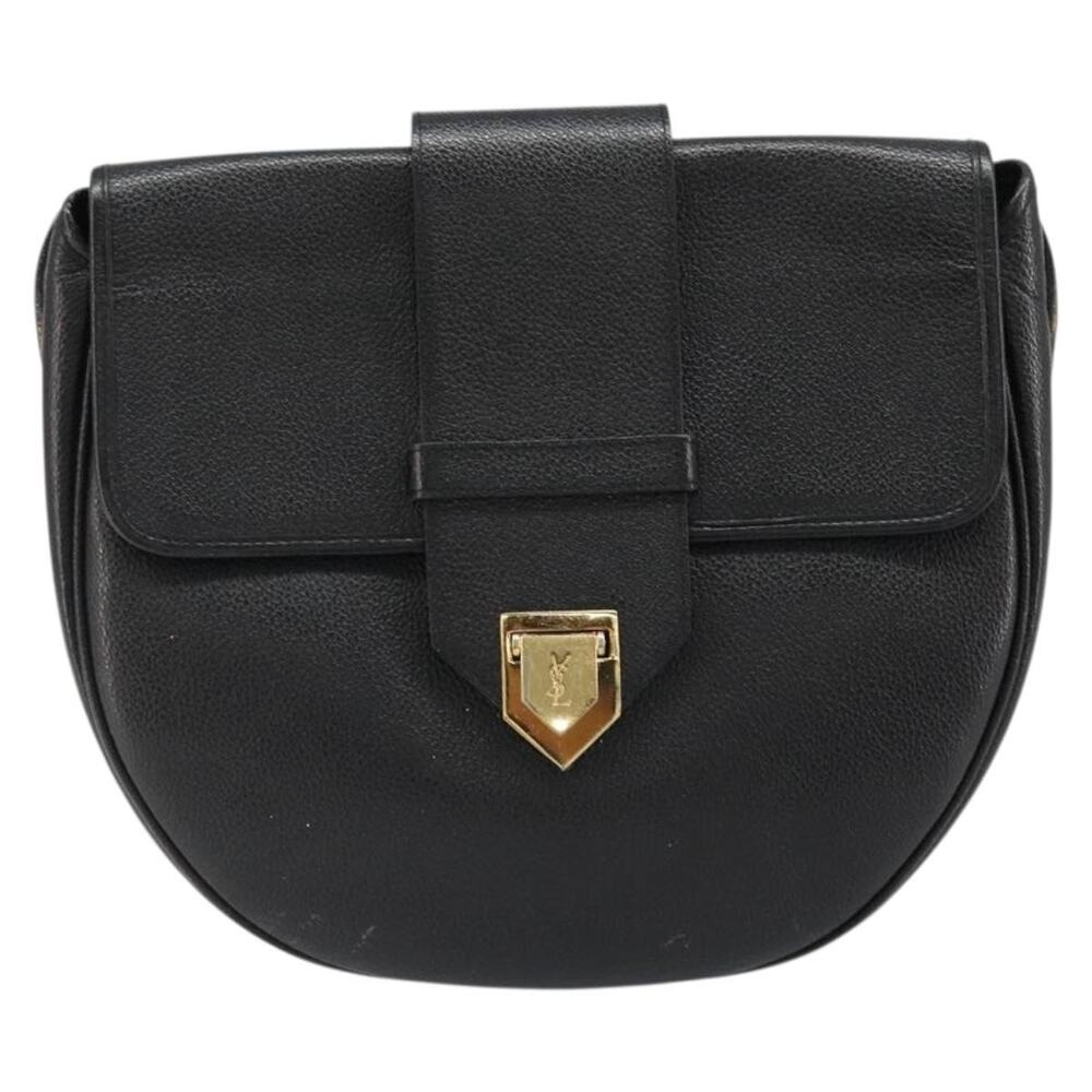 Saint Laurent Opus Leather Shoulder Bag Black